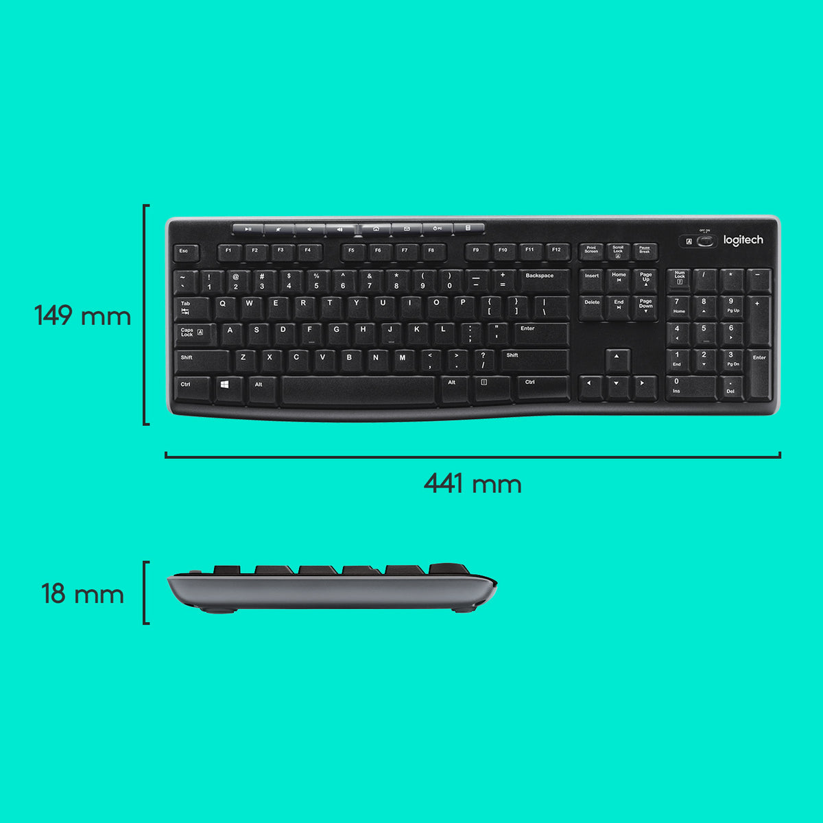 Logitech MK270 Ensemble Clavier et Souris Sans Fil, Disposition US International