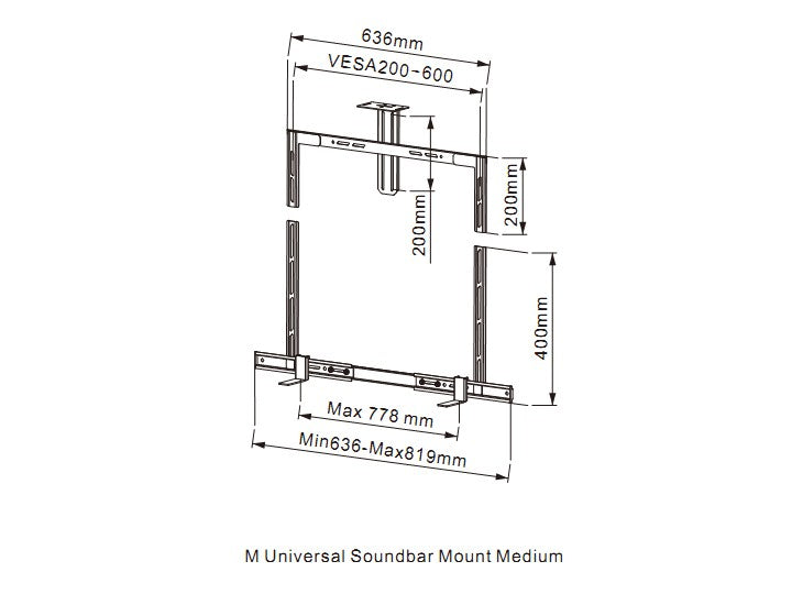 Multibrackets 2876 Support de Montage pour Moniteurs, Noir
