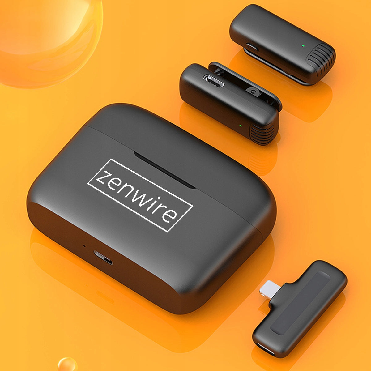 Microphone-cravate sans fil USB-C Bluetooth à effet de surface pour téléphone Zenwire TrueTone J13