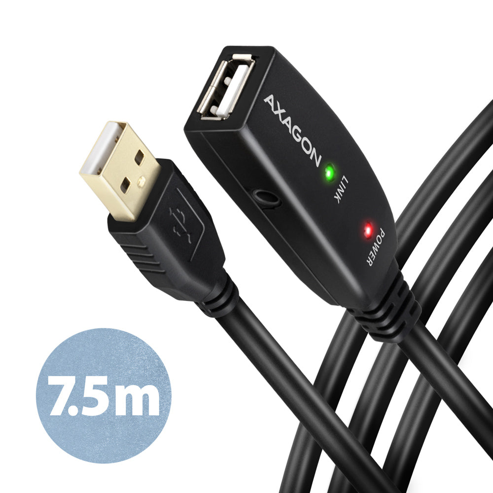 Axagon ADR-207 câble USB USB 2.0 7,5 m USB A 0,48 Gbit/s Noir