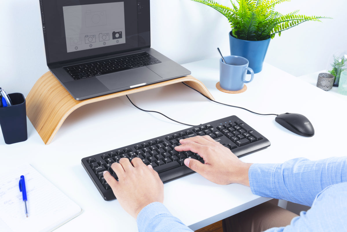 Trust Primo clavier Souris incluse Bureau USB Allemand Noir