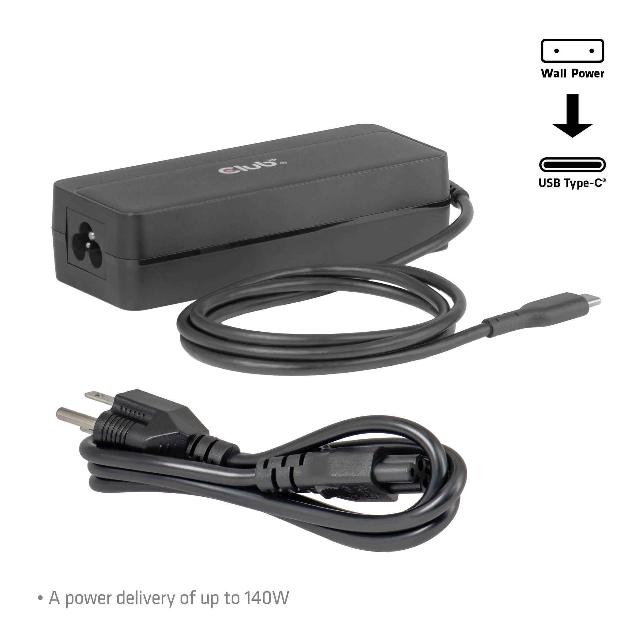 CLUB3D Chargeur USB-C® pour ordinateur portable 140 W