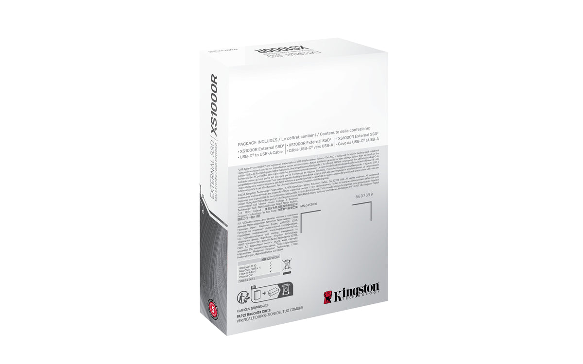 Kingston Technology XS1000 SSD Portable 2To USB 3.2 Gen 2, Rouge