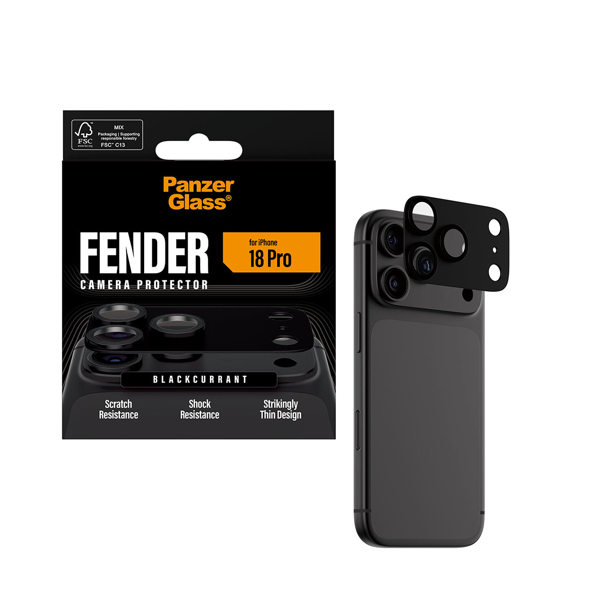 PanzerGlass ® Fender Camera Lens Protector Blackcurrant iPhone 2026 Pro Protection d'écran transparent 1 pièce(s)