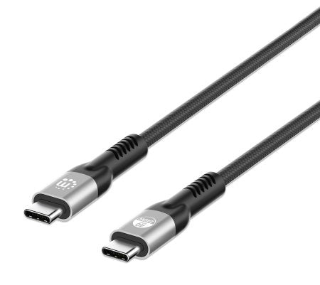Manhattan Câble USB4 rapide USB-C vers USB-C, 1 m, charge d’ordinateur portable jusqu’à 240 W, données à 40 Gbit/s et vi