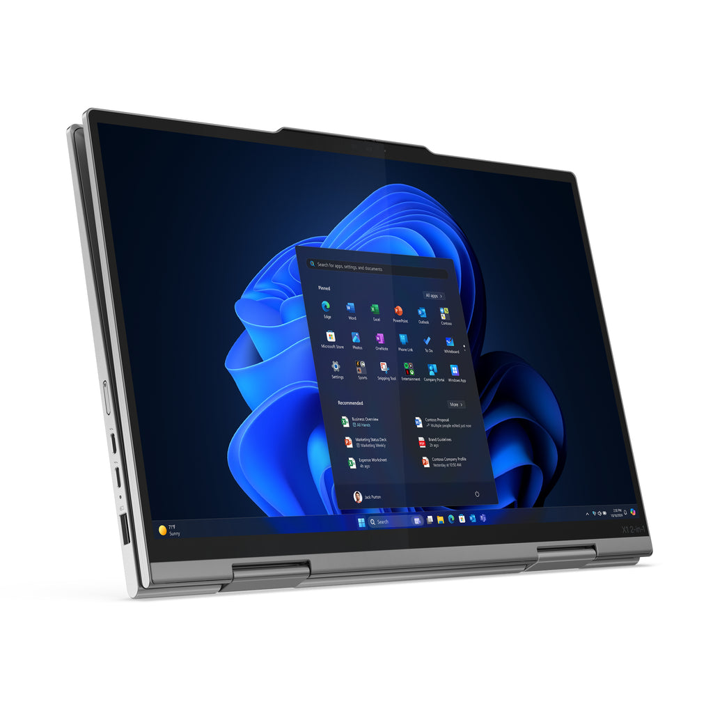 Lenovo ThinkPad X1 2-in-1 Gen 10 Aura Edition Copilot+ PC Intel Core Ultra 7 258V Hybride (2-en-1) 35,6 cm (14") Écran tactile 2.8K 32 Go LPDDR5x-SDRAM 1 To SSD Wi-Fi 7 (802.11be) Windows 11 Pro Allemand Gris