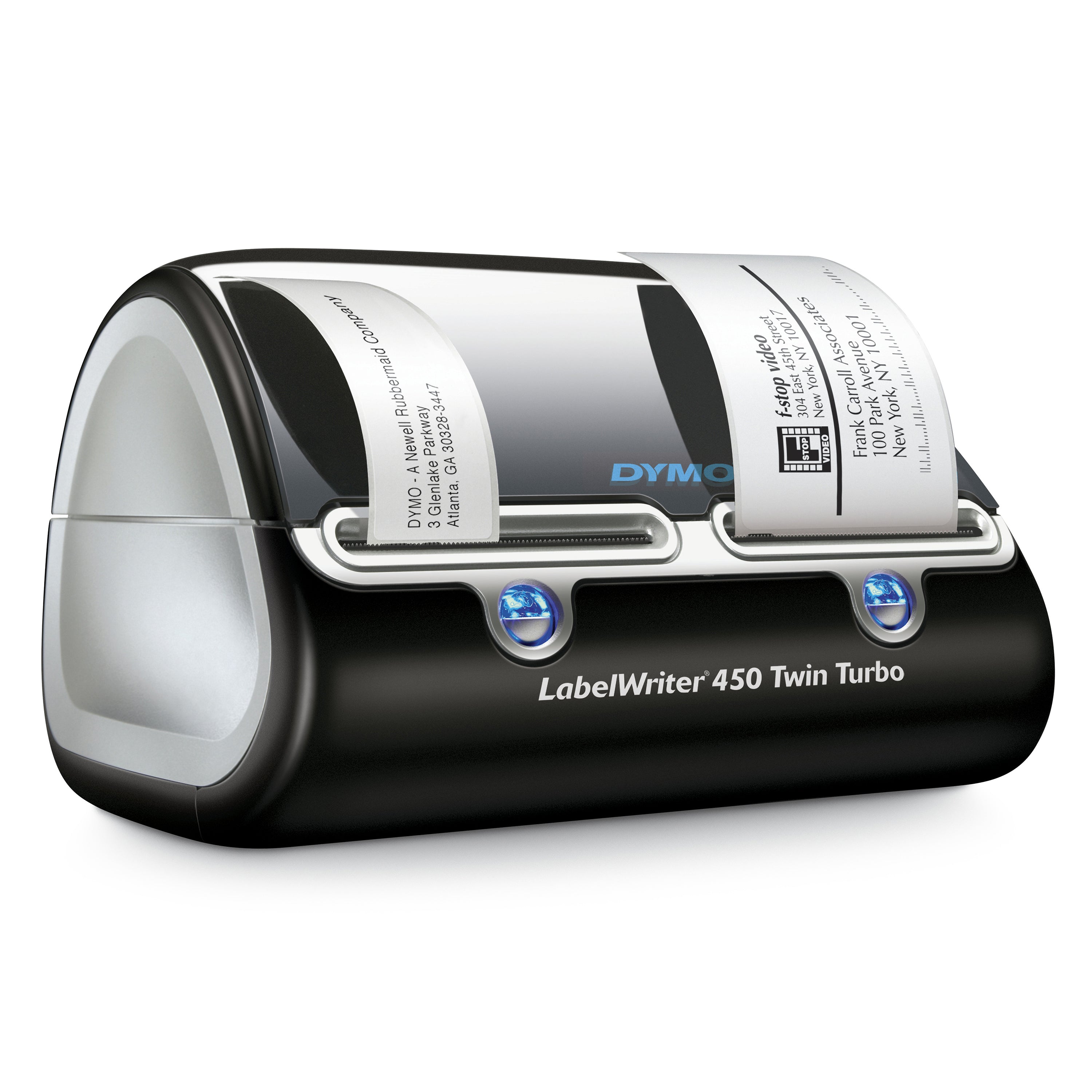 DYMO LabelWriter 450 Twin Turbo Imprimante d'étiquettes | papier thermique | 600 x 300 ppp | jusqu'à 71 étiquettes/minute | capacité : 2 rouleaux | Noir / argent