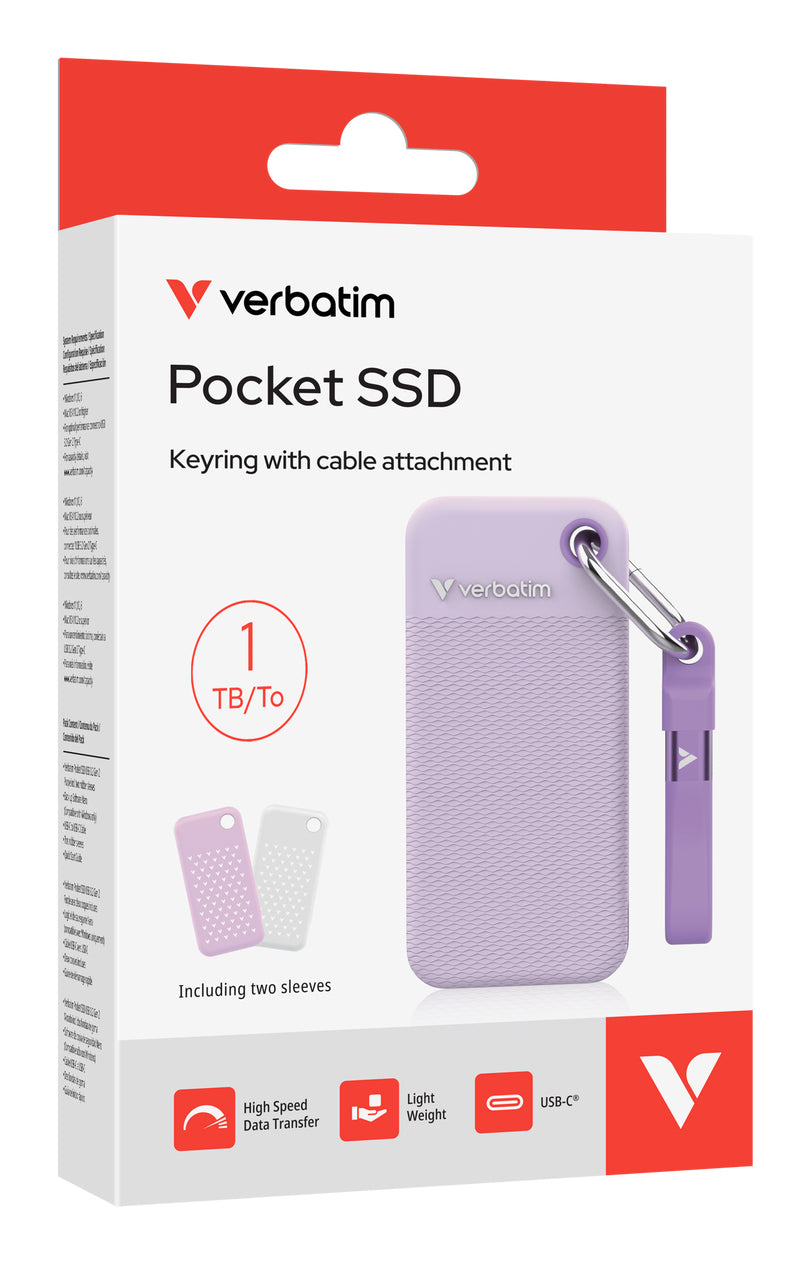 Verbatim Pocket SSD 1 To USB Type-C 3.2 Gen 2 Violet