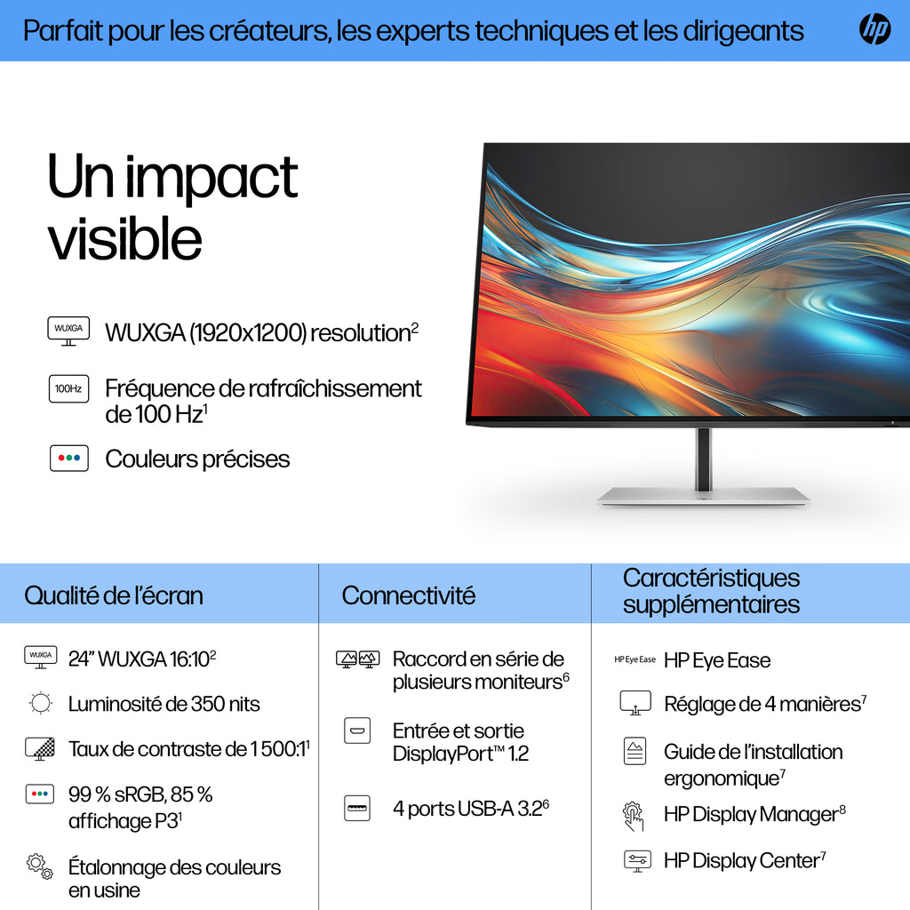 HP Écran WUXGA 24 pouces Série 7 Pro 724pn