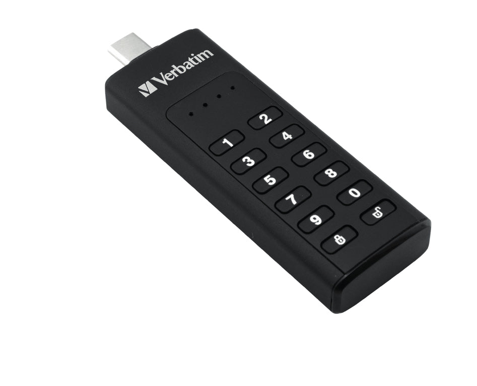 Verbatim Keypad Secure 32GB USB-C 3.1 Sort
