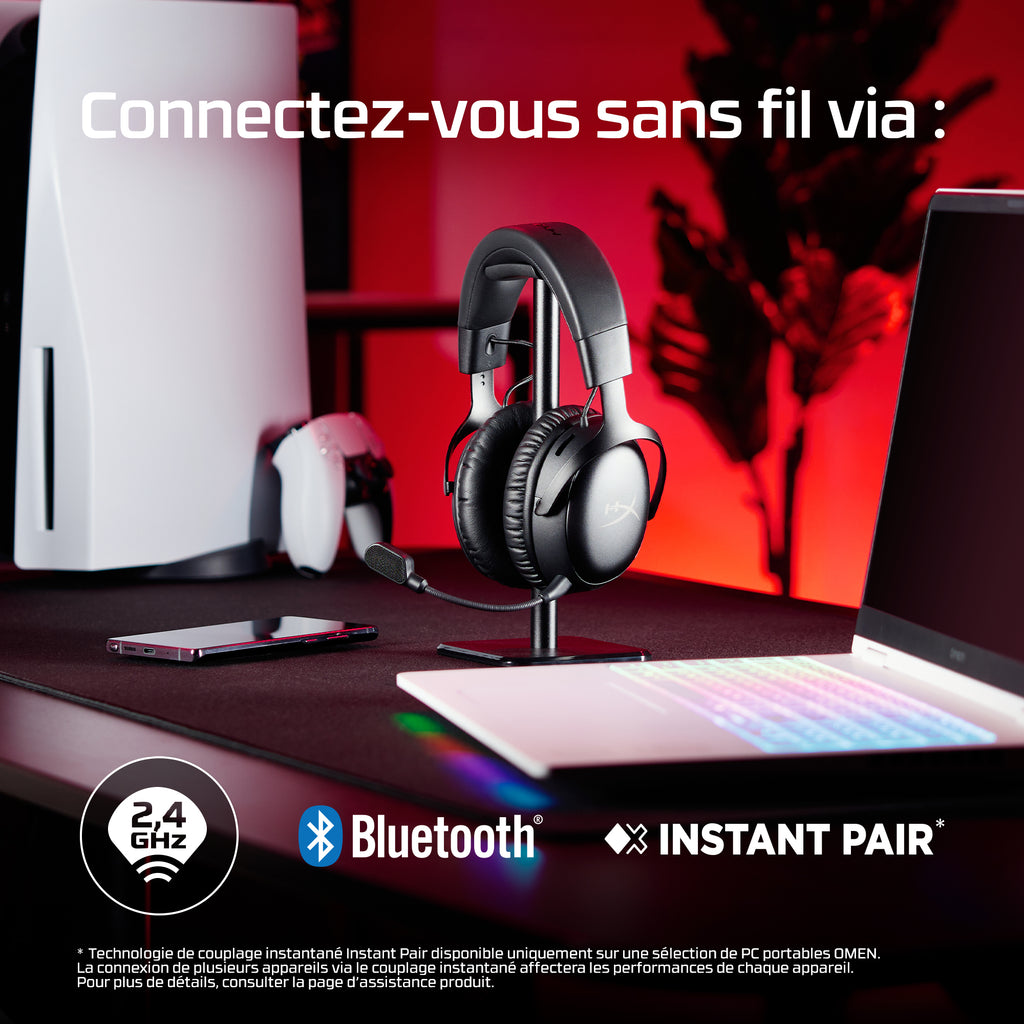 HyperX Cloud III S Sans fil, Casque Gamer, Noir