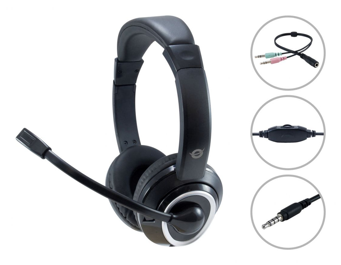Conceptronic POLONA02BA casque Avec fil Arceau Gaming Noir
