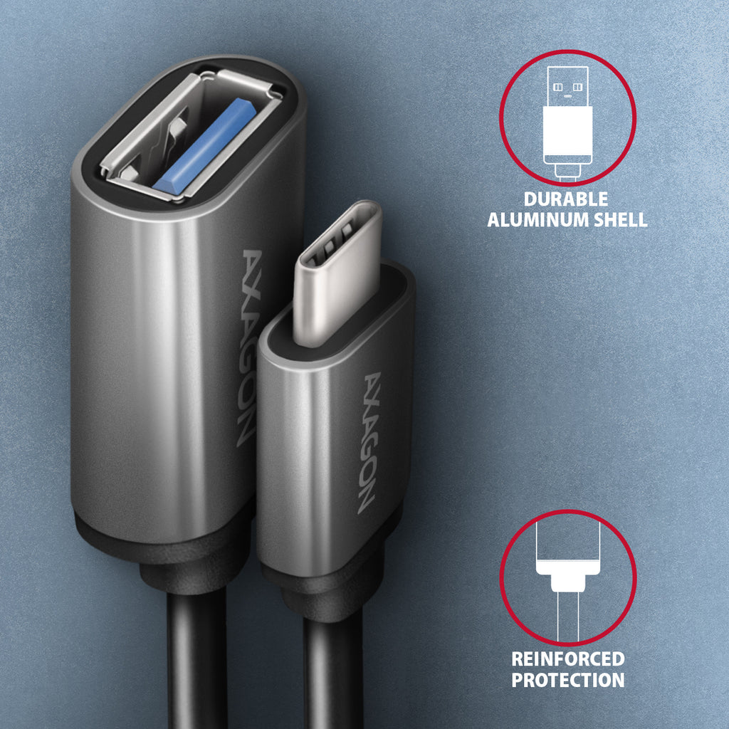 Axagon RUCM-AFAC changeur de genre de câble USB C USB A Gris