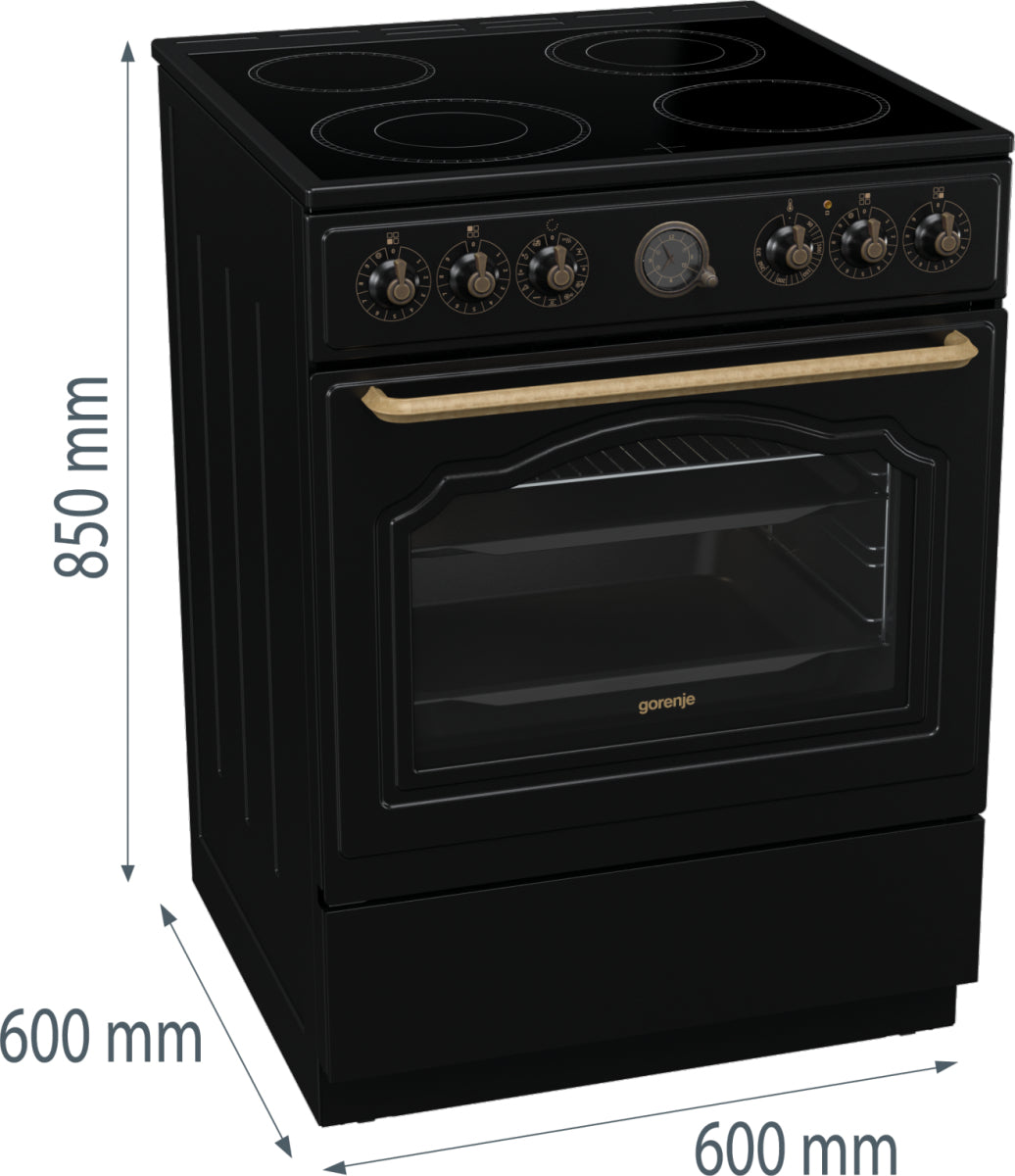 Gorenje GECS6B71CLB Cuisinière Electrique Céramique Noir