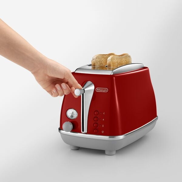 De’Longhi Icona Capitals Grille-pain 2 Tranches 900 W, Rouge