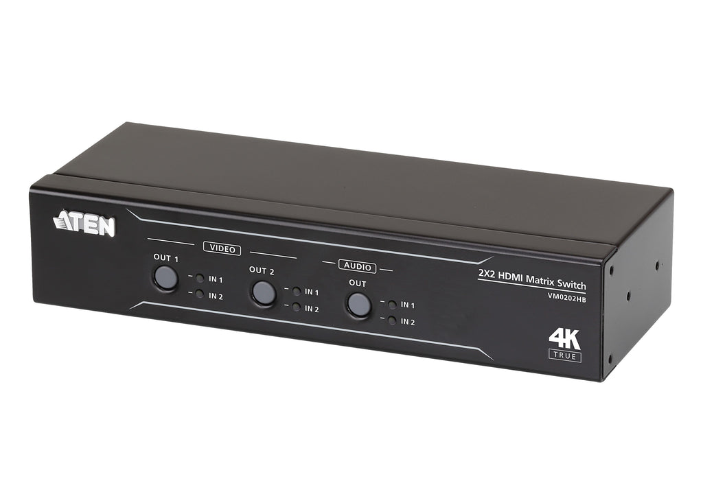 ATEN Commutateur matriciel HDMI True 4K 2 x 2 avec Désembeddeur audio