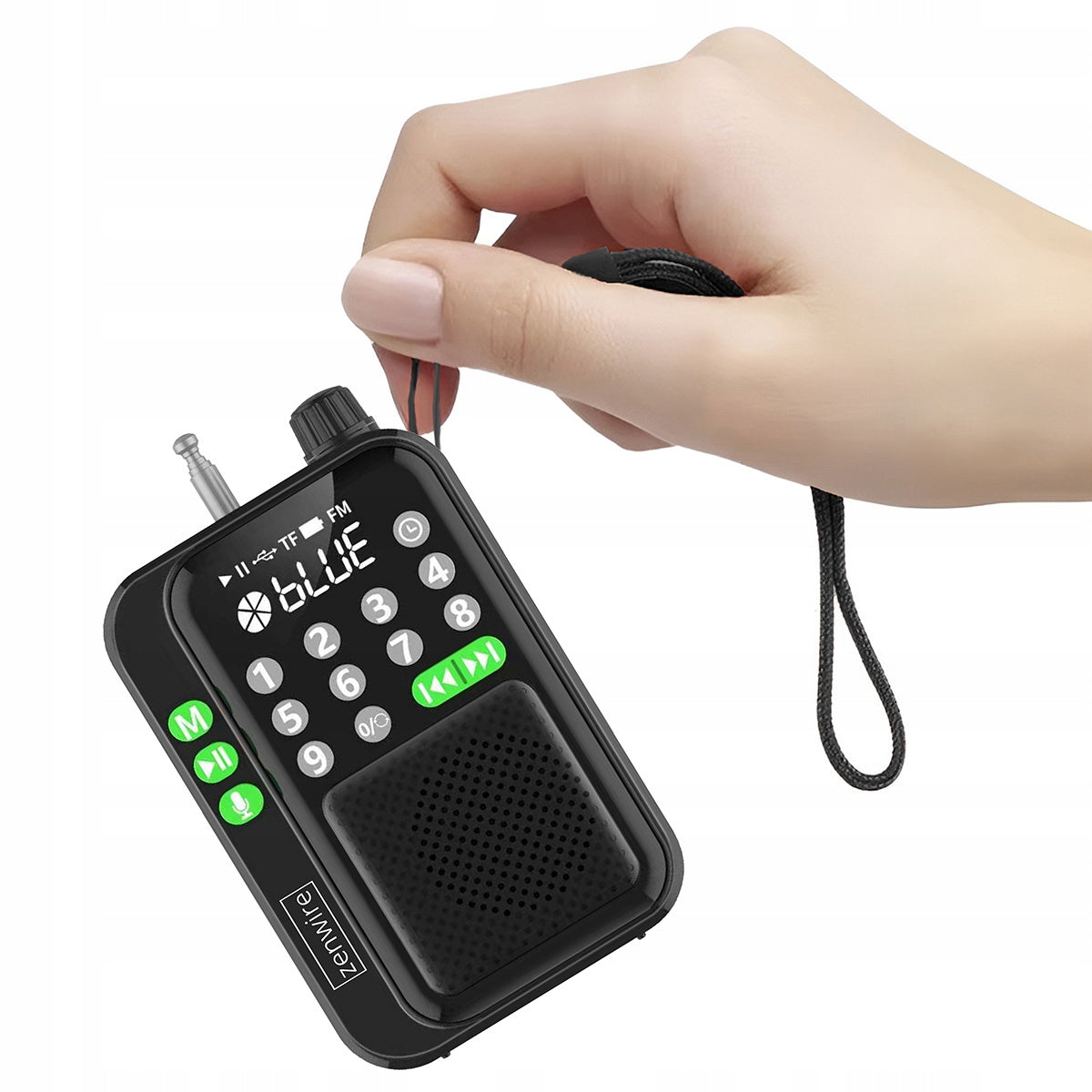 Mini radio FM de poche Bluetooth portable pour le chantier ou la cuisine, fonctionnant sur piles - Zenwire Y1