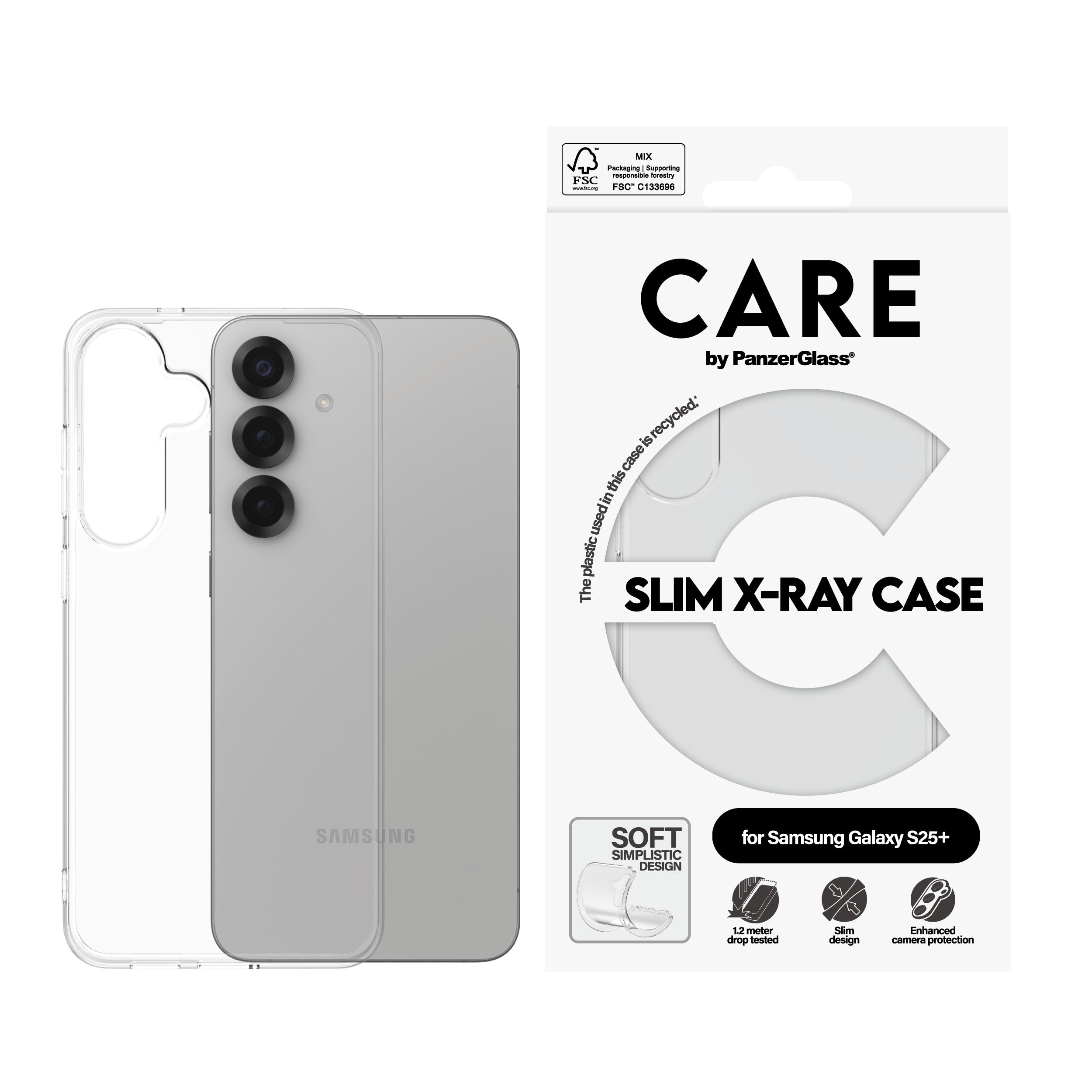 PanzerGlass PanzerGlass CARE™ by ® X-Ray Case Samsung Galaxy S25+ coque de protection pour téléphones portables Housse Transparent