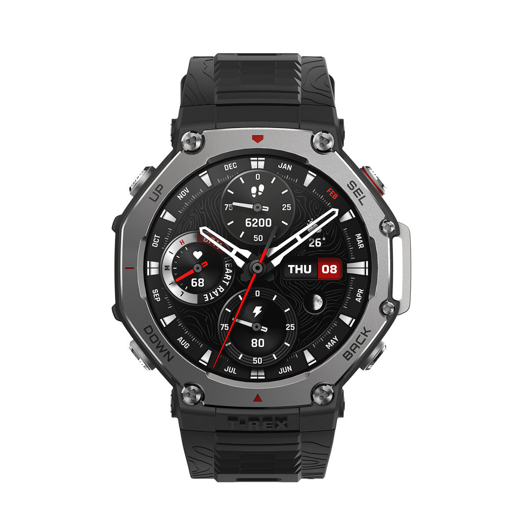Amazfit T-Rex 3 3,81 cm (1.5") AMOLED 48.5 mm Numérique 480 x 480 pixels Écran tactile Noir Wifi GPS (satellite) - vue 3