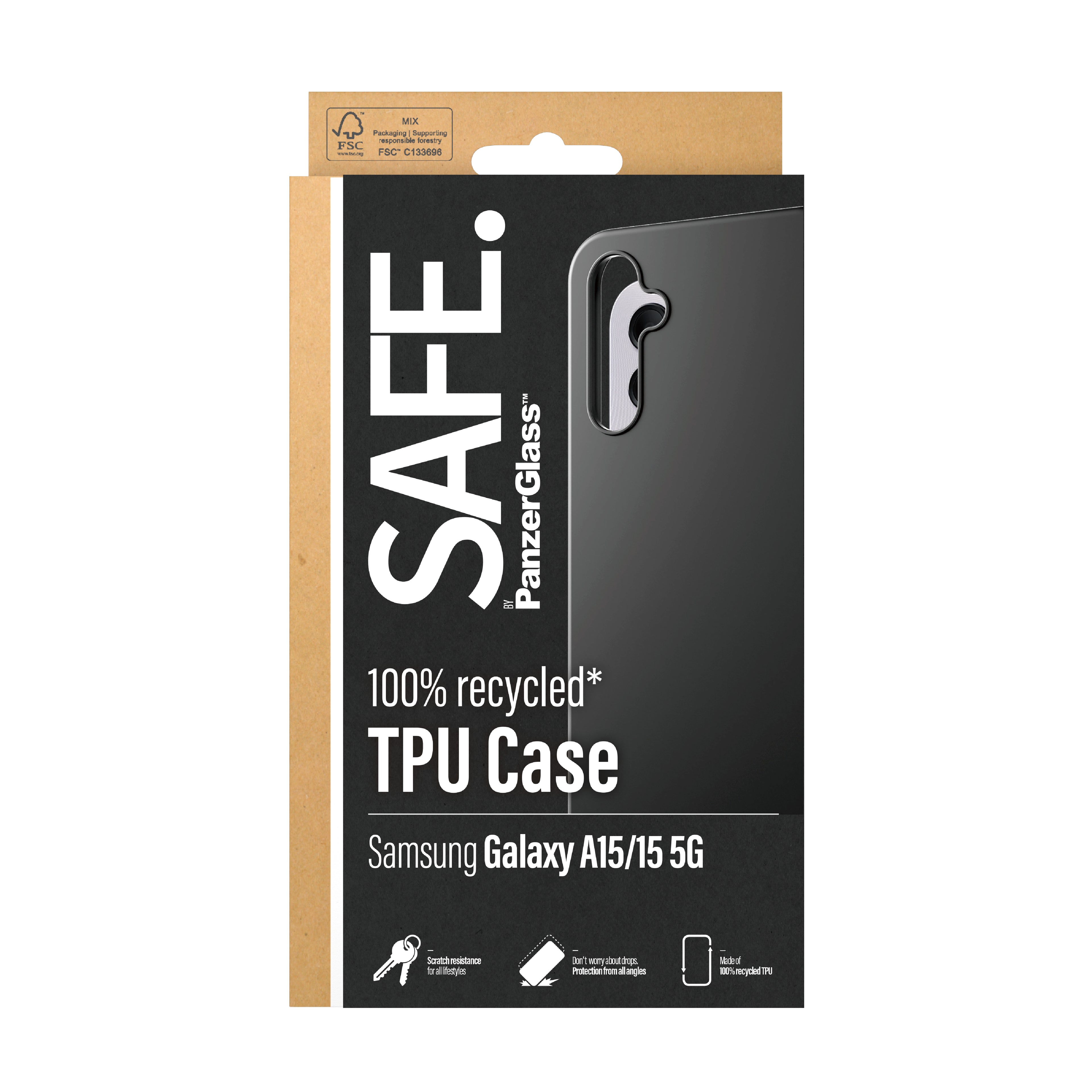 PanzerGlass PanzerGlass SAFE. by ® TPU Case Samsung Galaxy A15 | A15 5G | Black coque de protection pour téléphones portables Housse Noir