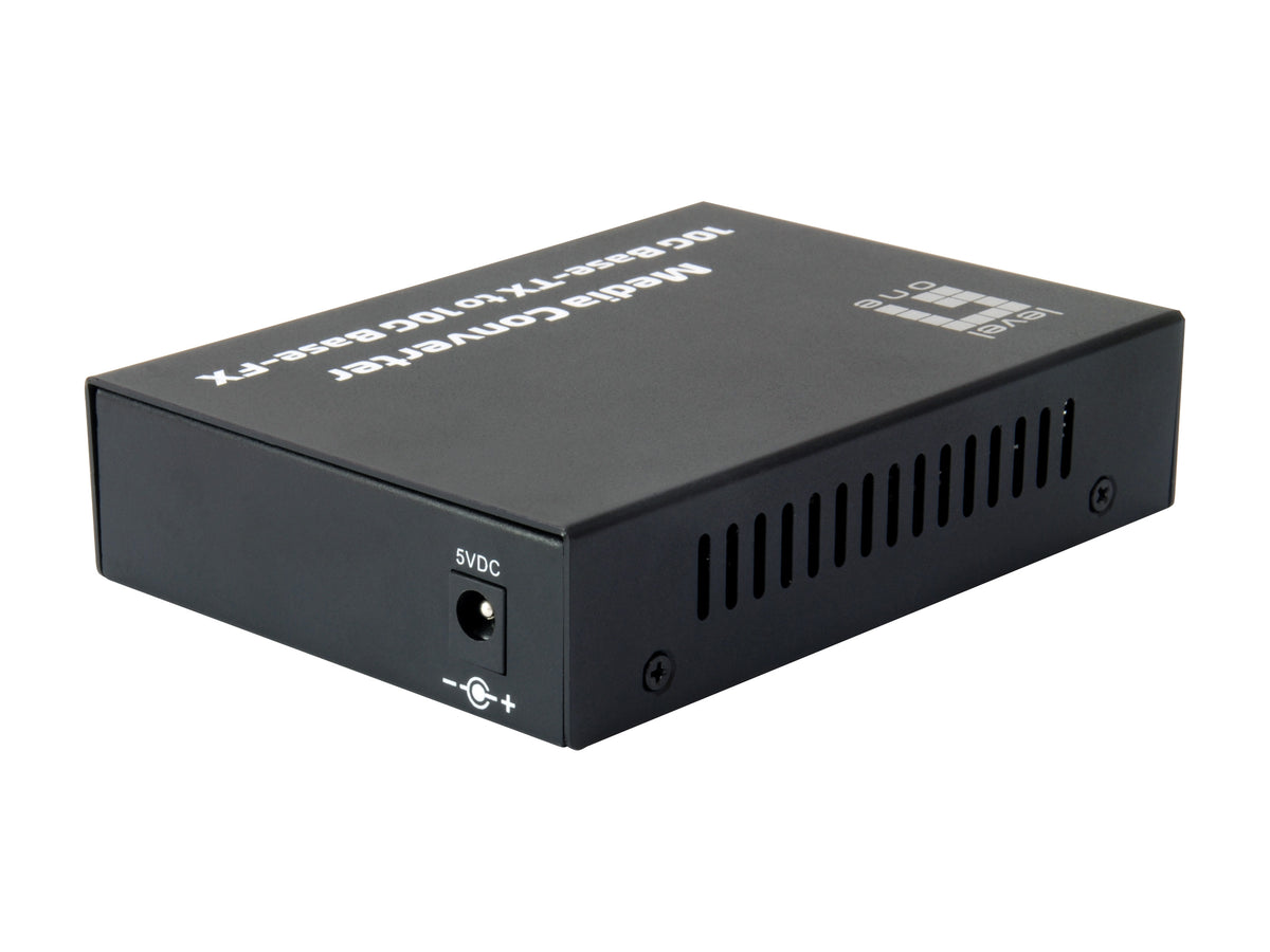 LevelOne GVT-0500 Convertisseur de Support Réseau 10000 Mbit/s, Noir
