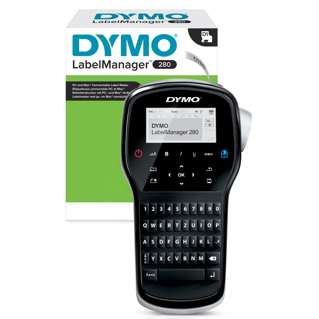 DYMO LabelManager Étiqueteuse Portable Rechargeable 280 | Clavier QWERTZ | Connectivité PC ou Mac