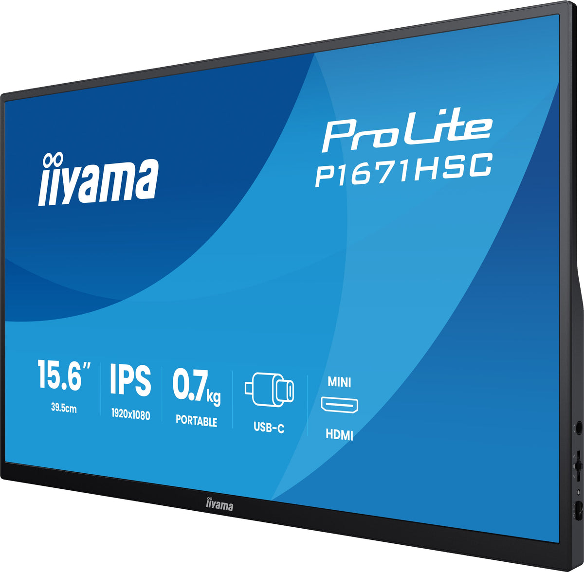 iiyama ProLite P1671HSC-B1 écran plat de PC 39,6 cm (15.6") 1920 x 1080 pixels Full HD LED Noir