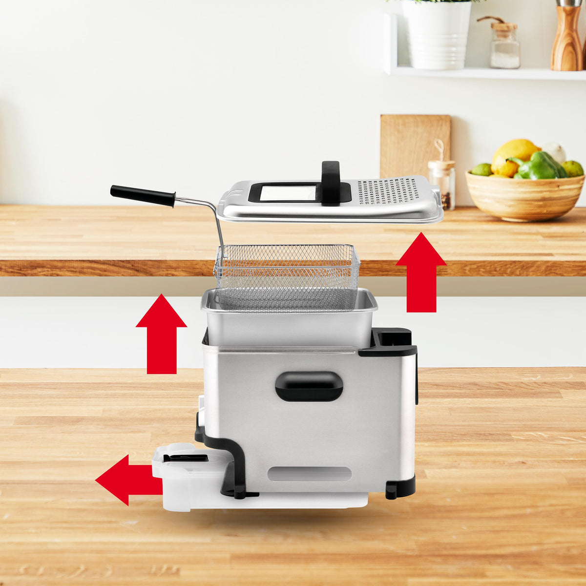 Tefal FR8041 Friteuse Unique 3,5 L 2300 W, Argent