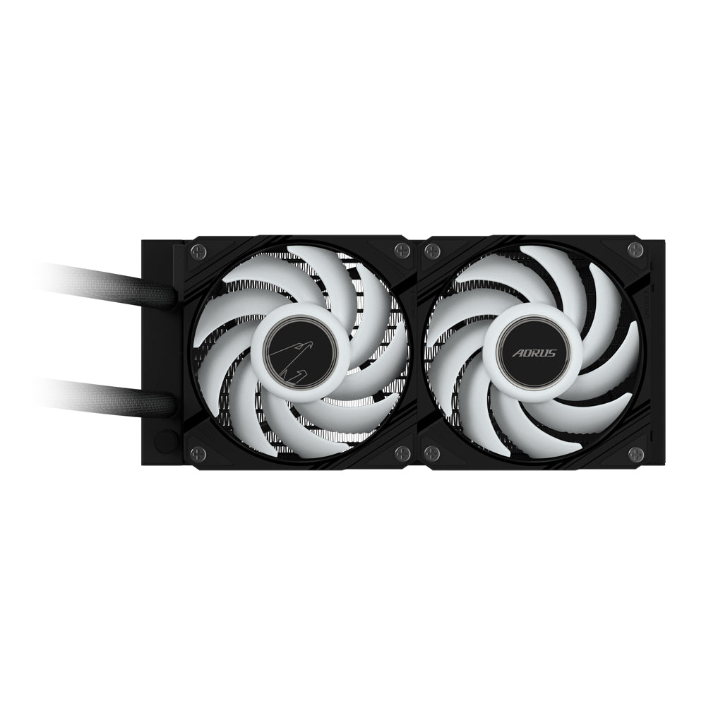 GIGABYTE AORUS WATERFORCE II 240 Refroidisseur liquide pour processeur AIO - 2x ventilateurs ARGB de 120 mm, mécanisme d'emboîtement coulissant, DAISY-CHAIN, compatible avec Intel LGA 1851 et AMD AM5