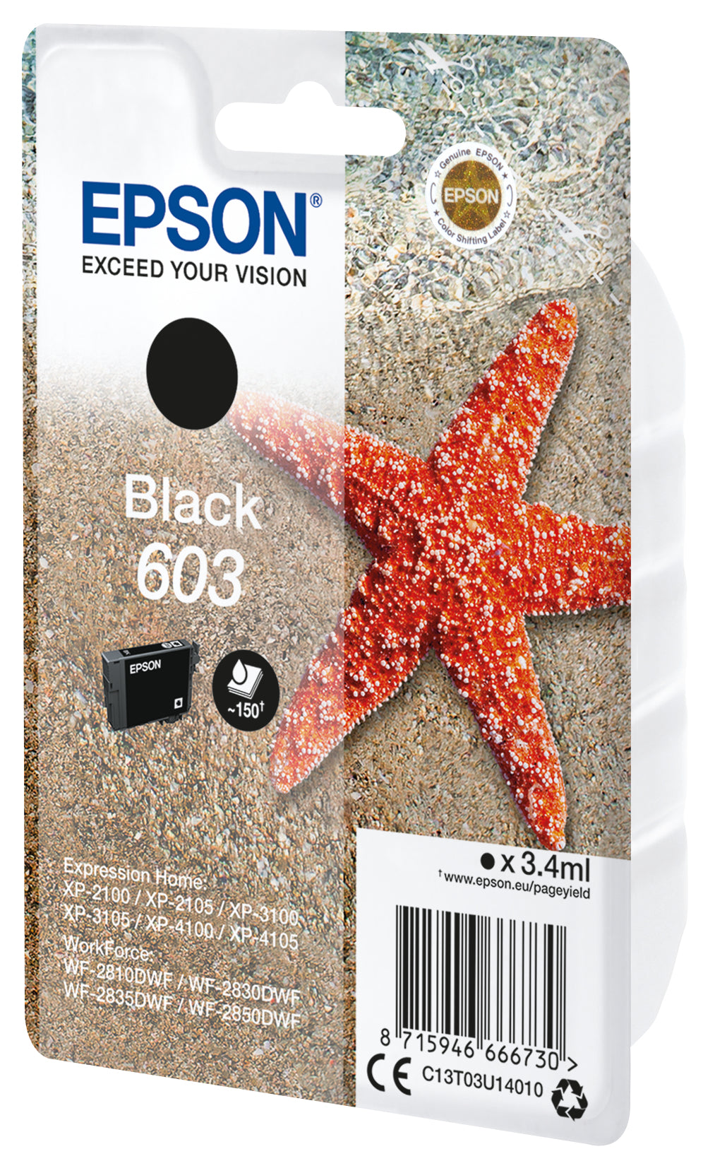 Epson Cartouche d'Encre Noire 603 Singlepack