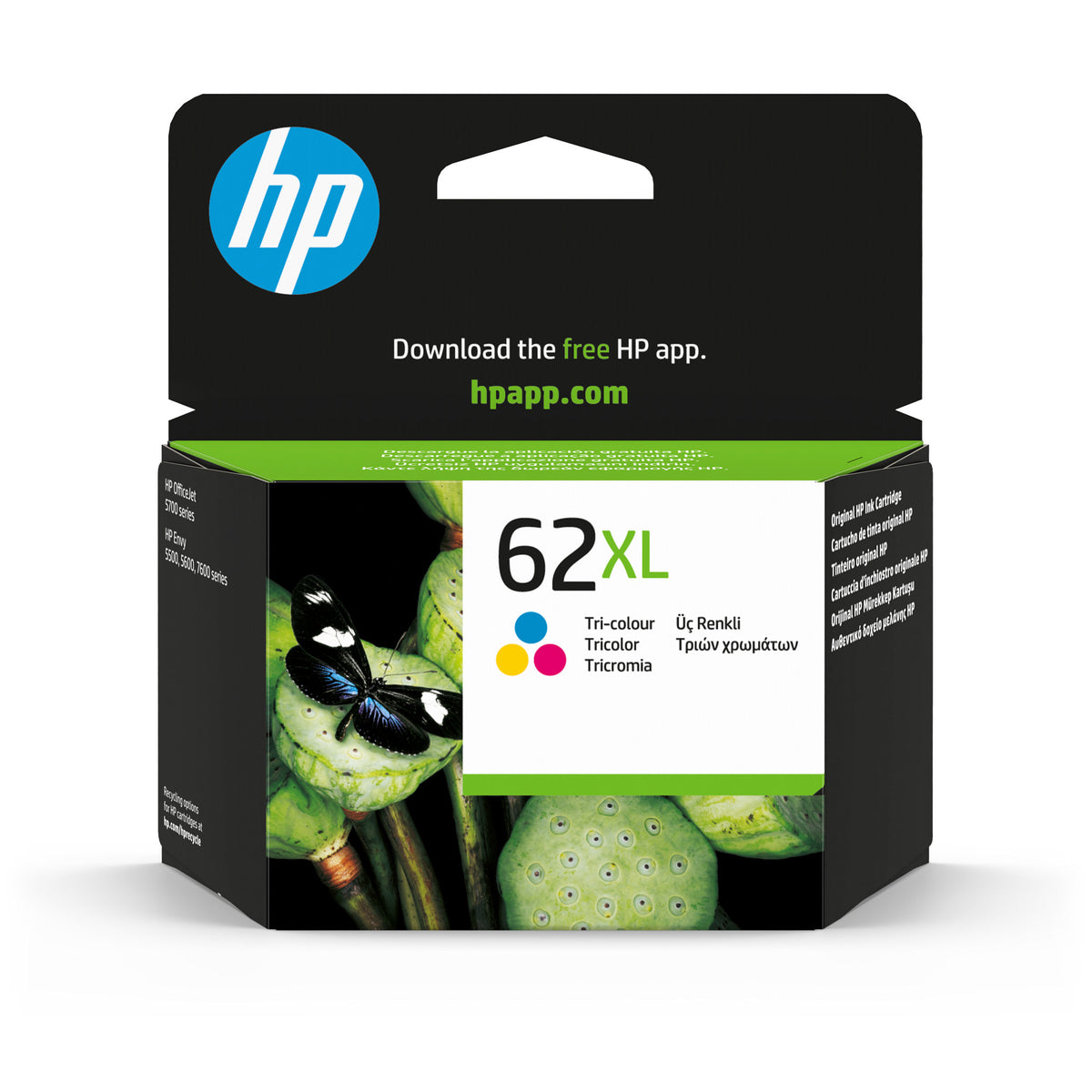 HP 62XL cartouche d'encre trois couleurs grande capacité authentique