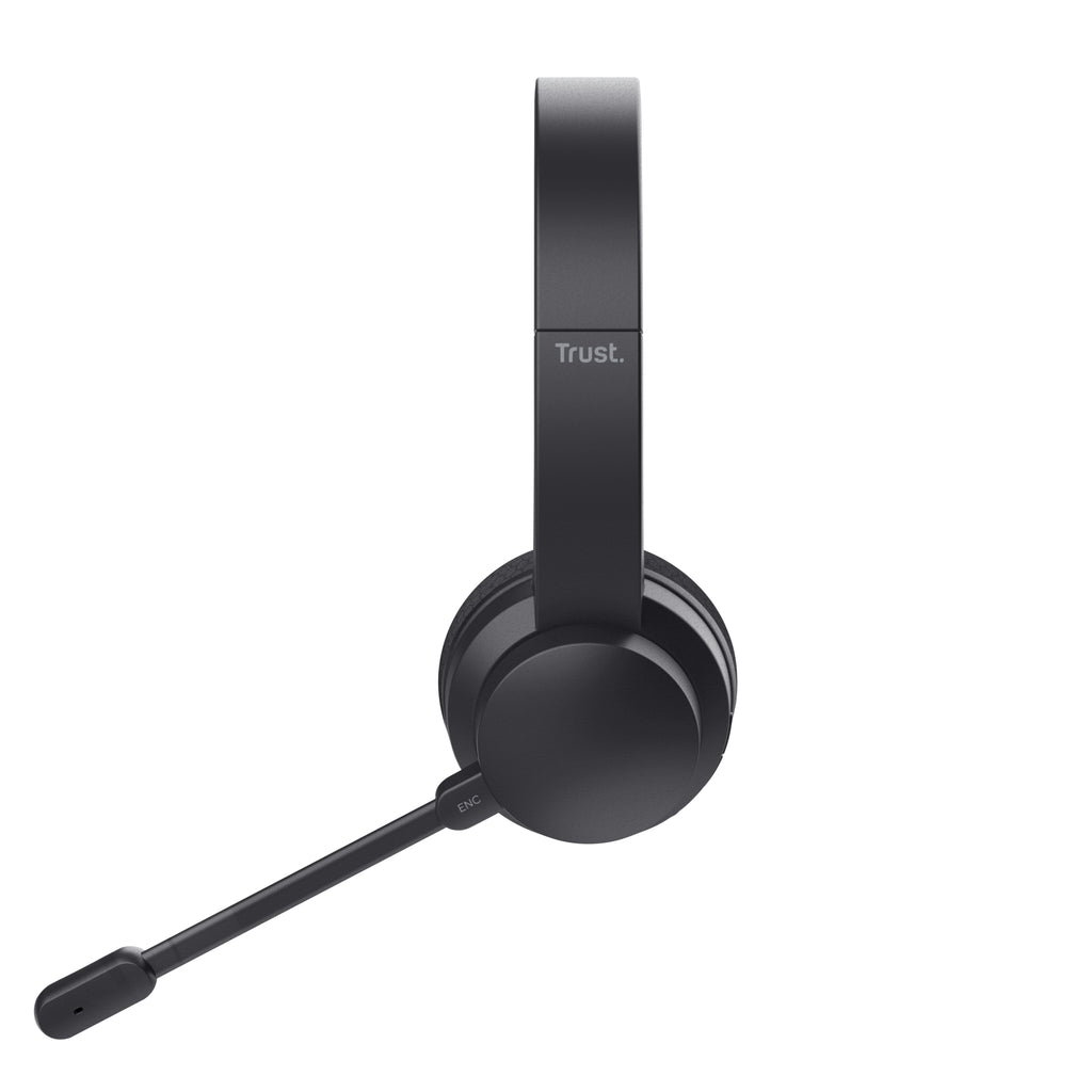 Trust Ayda Casque Bluetooth et Filaire, Arceau, Appels et Musique, USB Type-C, Noir