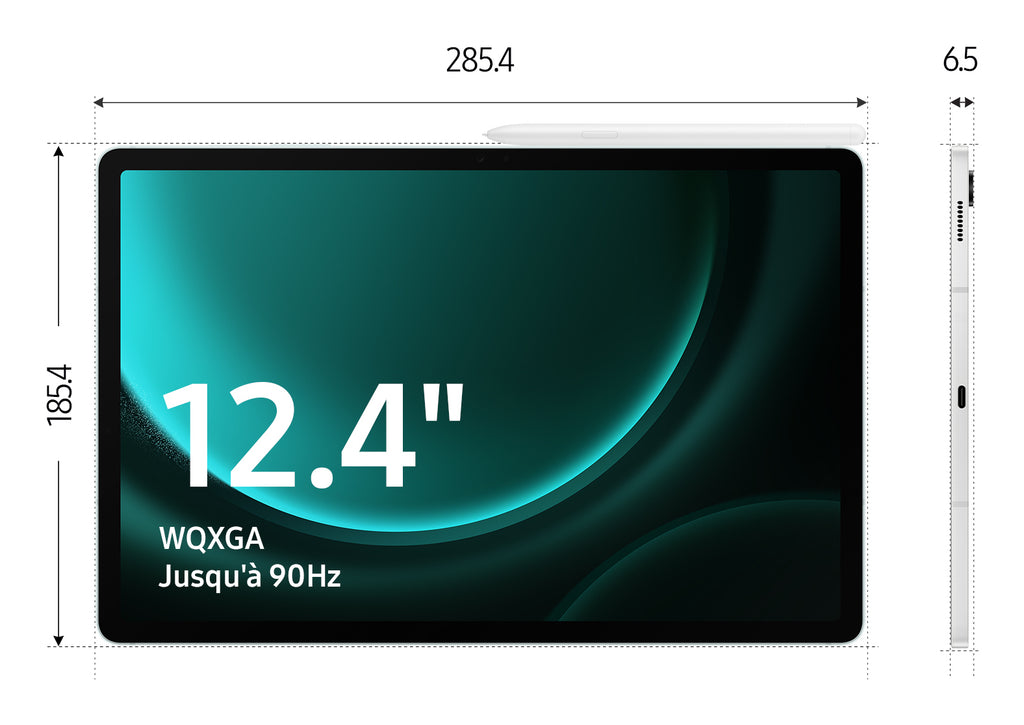 Samsung Samsung Galaxy Tab S9 FE+ S9 FE+ Samsung Exynos 256 Go 31,5 cm (12.4") 12 Go Wi-Fi 6 (802.11ax) Android 13 Gris