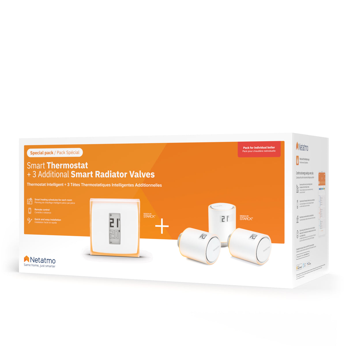 Netatmo NBU-NTH-NAV thermostat RF Transparent, Blanc
