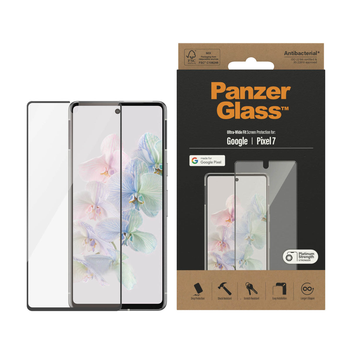 PanzerGlass ® Screen Protector Google Pixel 7 | Ultra-Wide Fit Protection d'écran transparent 1 pièce(s)