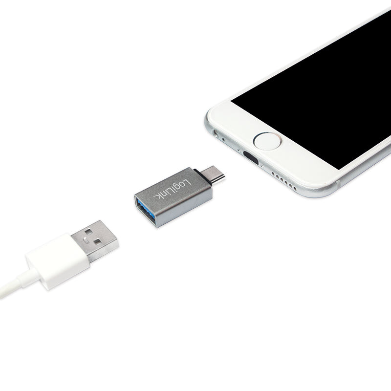 LogiLink AU0040 Adaptateur USB 3.1 Type C vers USB 3.0 Type A et Micro USB 2.0, Aluminium