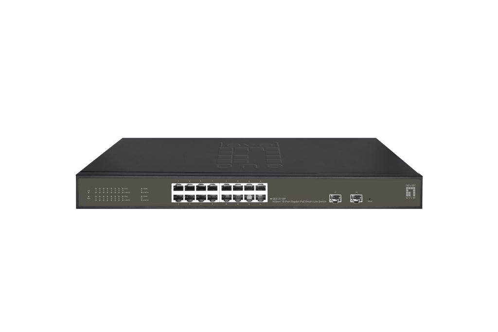 LevelOne GES-2118P Commutateur Réseau Géré L2 Gigabit Ethernet PoE Noir
