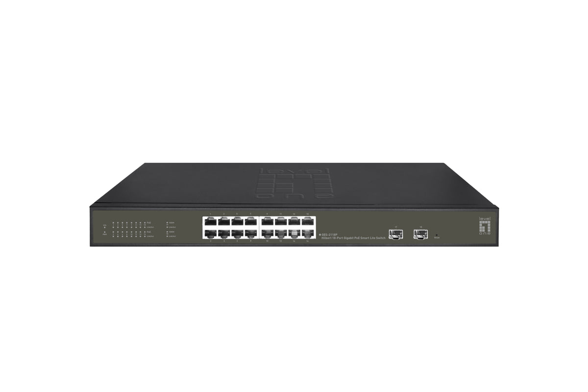 LevelOne GES-2118P Commutateur Réseau Géré L2 Gigabit Ethernet PoE Noir