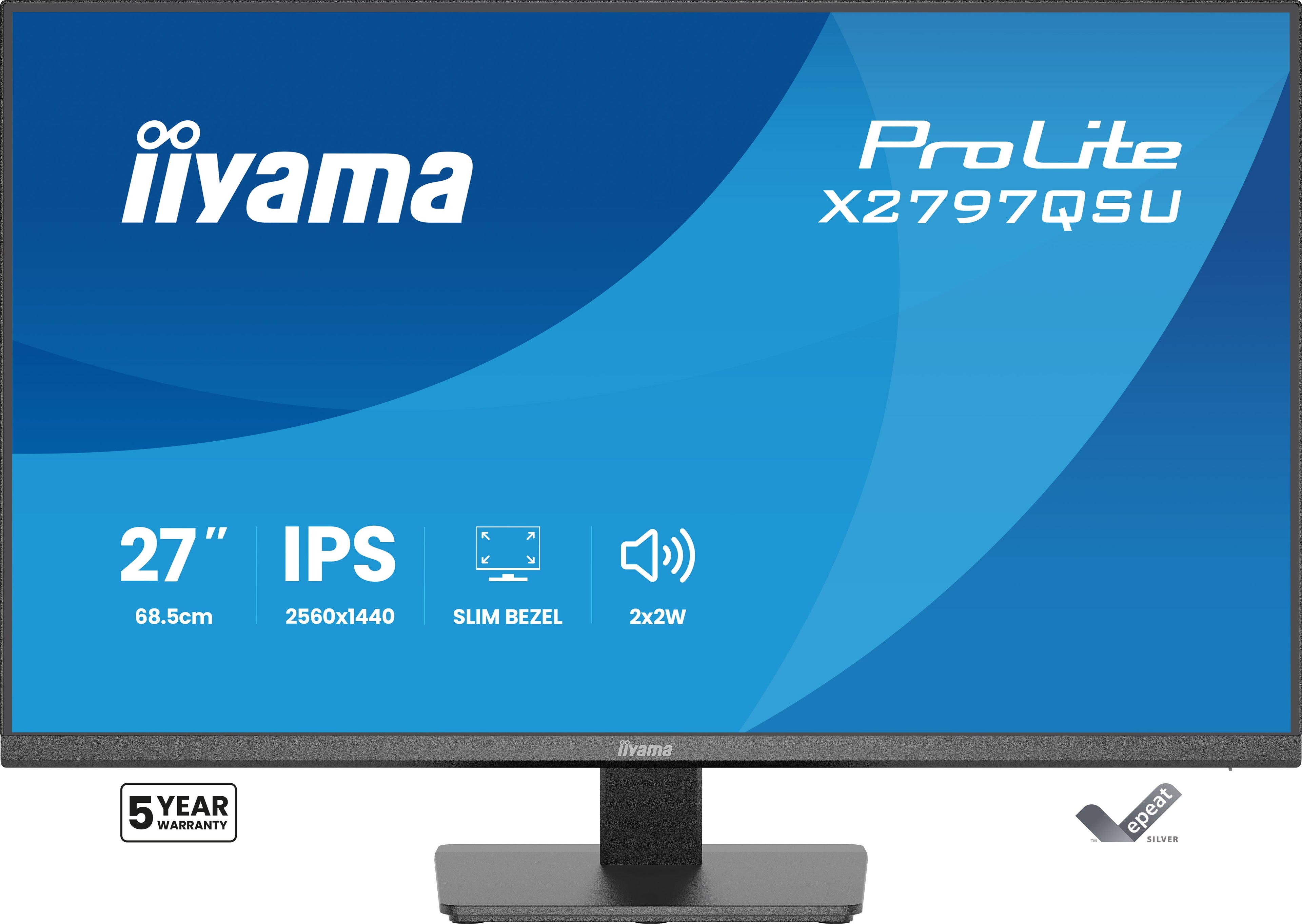 iiyama ProLite X2797QSU-B1 écran plat de PC 68,6 cm (27") 2560 x 1440 pixels Quad HD LED Noir