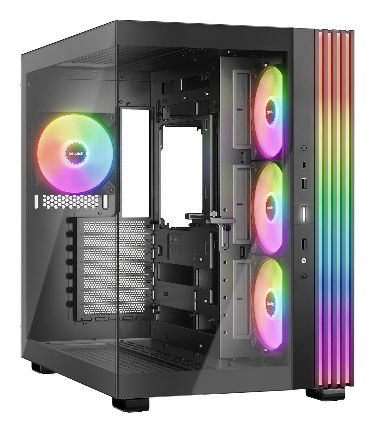 be quiet! Light Base 600 LX Blanc | Boîtier PC ARGB vitré, Mini ITX / Micro ATX / ATX, 4 ventilateurs Light Wings 120 mm