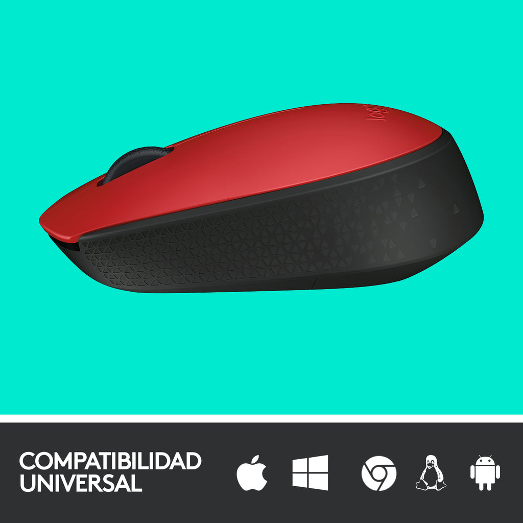 Logitech M171 Souris Sans Fil, Noir et Rouge