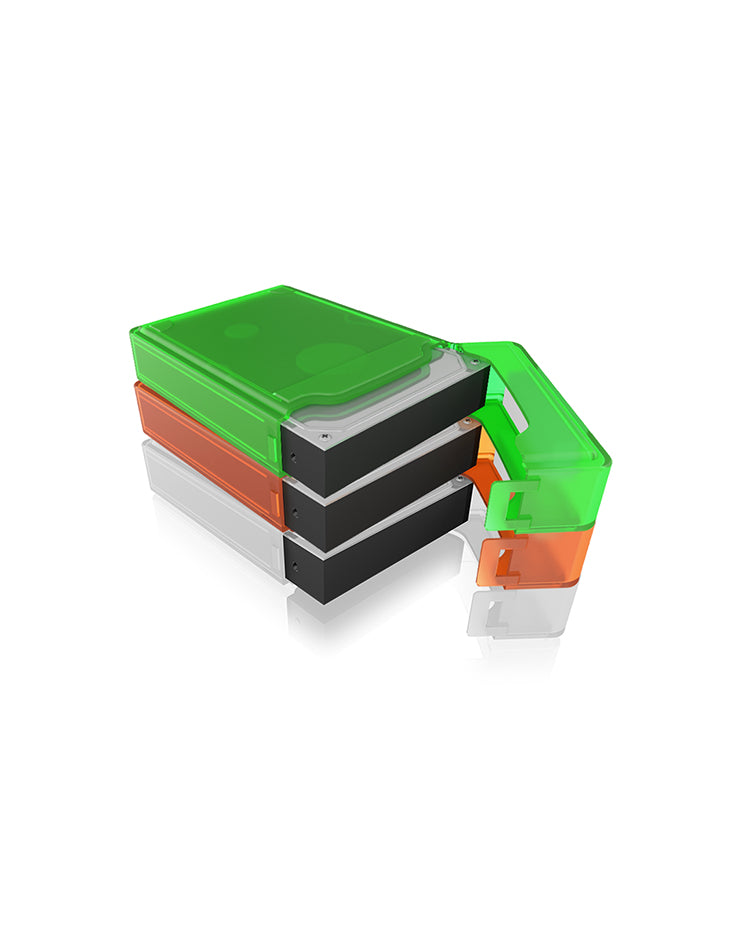 ICY BOX IB-AC602b-6 Étui Plastique Bleu, Vert, Gris, Orange, Rouge, Blanc