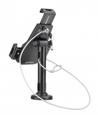 Manhattan Support de bureau pour iPad et tablettes, verrouillable, montage mural possible, antivol, pour tablettes 7,9" à 10,5", rotation 360°, inclinaison ±70°, pivot 330°, noir - vue 4