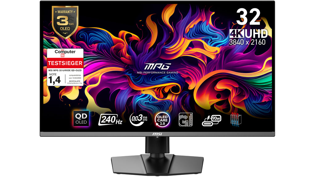 MSI MPG 321URXDE QD-OLED écran plat de PC 80 cm (31.5") 3840 x 2160 pixels 4K Ultra HD Noir