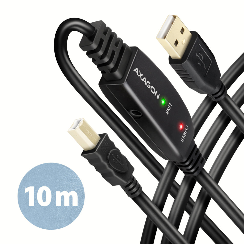 AXAGON USB 2.0 Printerkabel 10m Sort