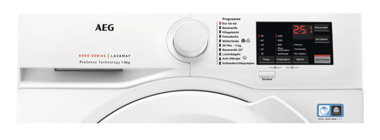 AEG Series 6000 L6FBF51488 machine à laver Charge avant 8 kg 1400 tr/min Blanc - vue 2