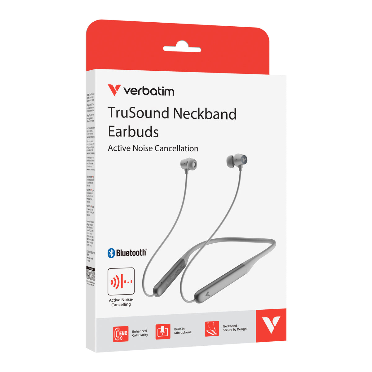 Verbatim TruSound ANC Casque Sans fil Minerve Musique/Quotidien Bluetooth Gris