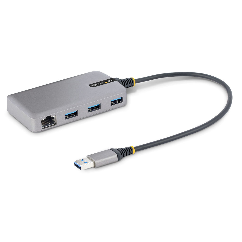 StarTech.com Hub USB 3 Ports USB-A et Gigabit Ethernet RJ45, USB 3.0 5Gbps, Câble 30 cm