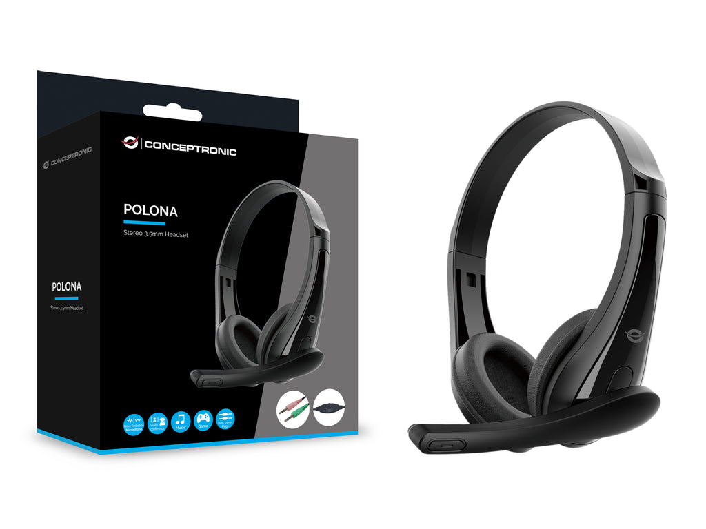 Conceptronic POLONA06B3T casque Avec fil Arceau Appels/Musique Noir
