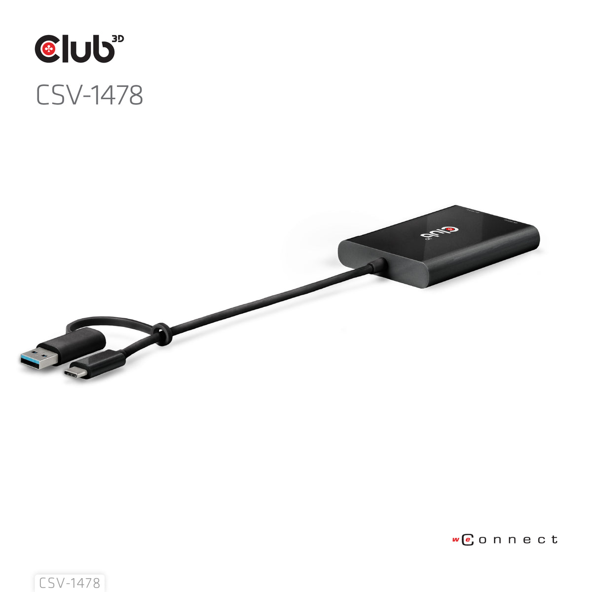 CLUB3D CSV-1478 Répartiteur Vidéo USB Type-C vers 2x DisplayPort 4K UHD